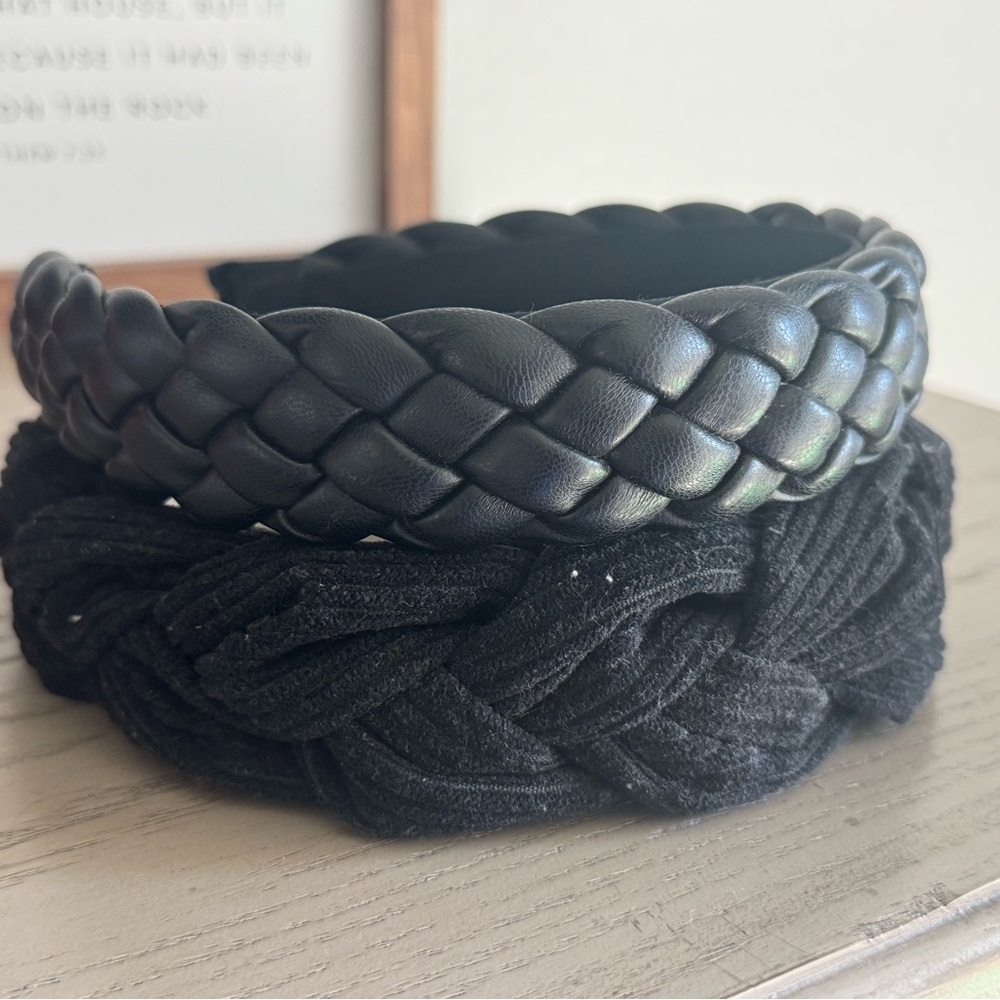 Black Braided headband  Set